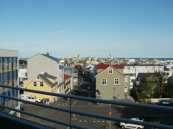 Reykjavik skyline from my hotel balcony.